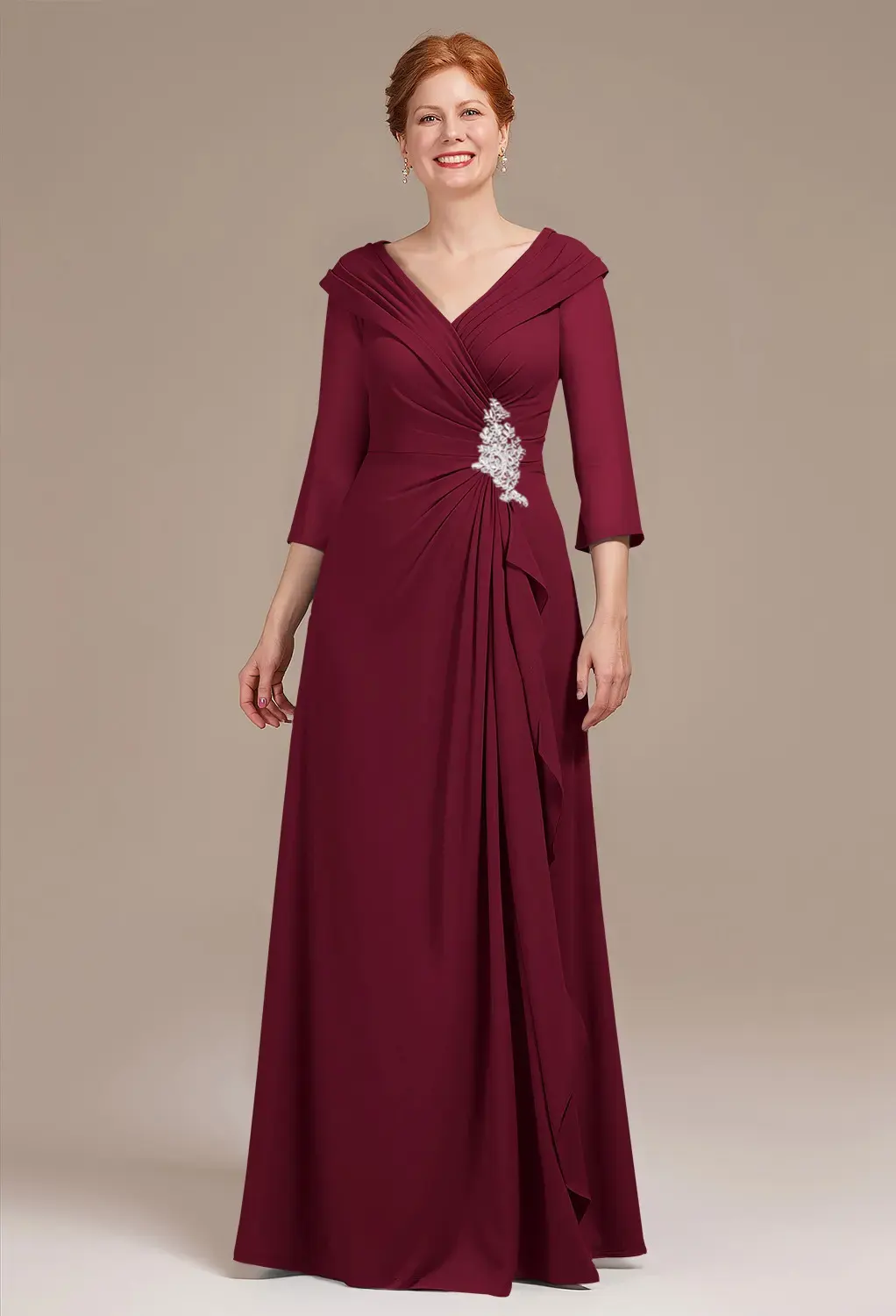 dark burgundy mini dress Simple A-Line Burgundy Ankle Length Mother of The Bride Dresses