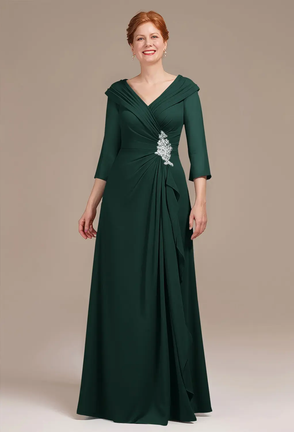 green emerald velvet dress Zapaka Women Wedding Guest Dress Burnout Velvet Dark Green Floor Length Dress, Dark Green / US18W main image 1