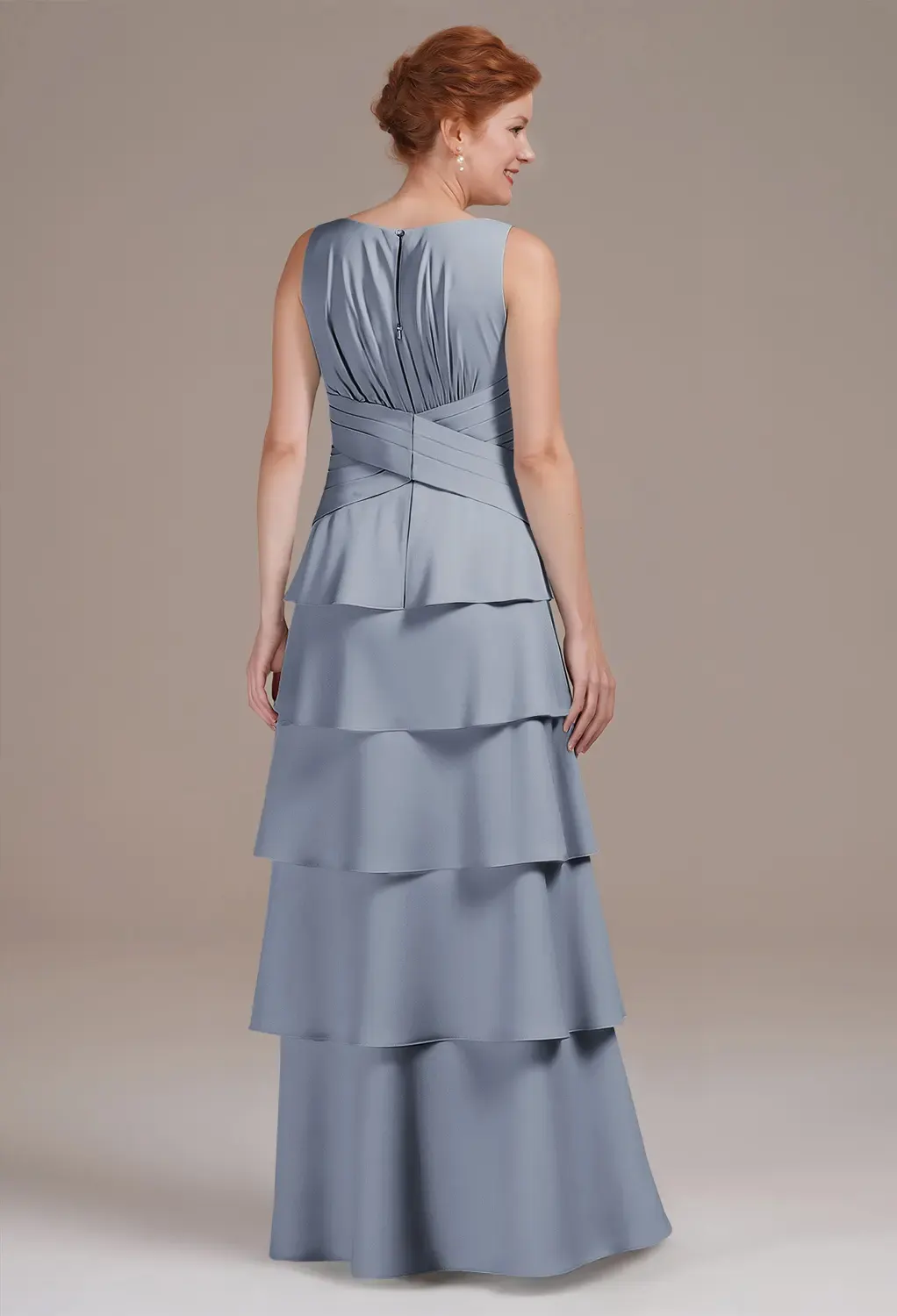 diana blue dress Off The Shoulder Tea Length Blue Mother Of The Bride Dress with Bow US12 / Blue main image 0