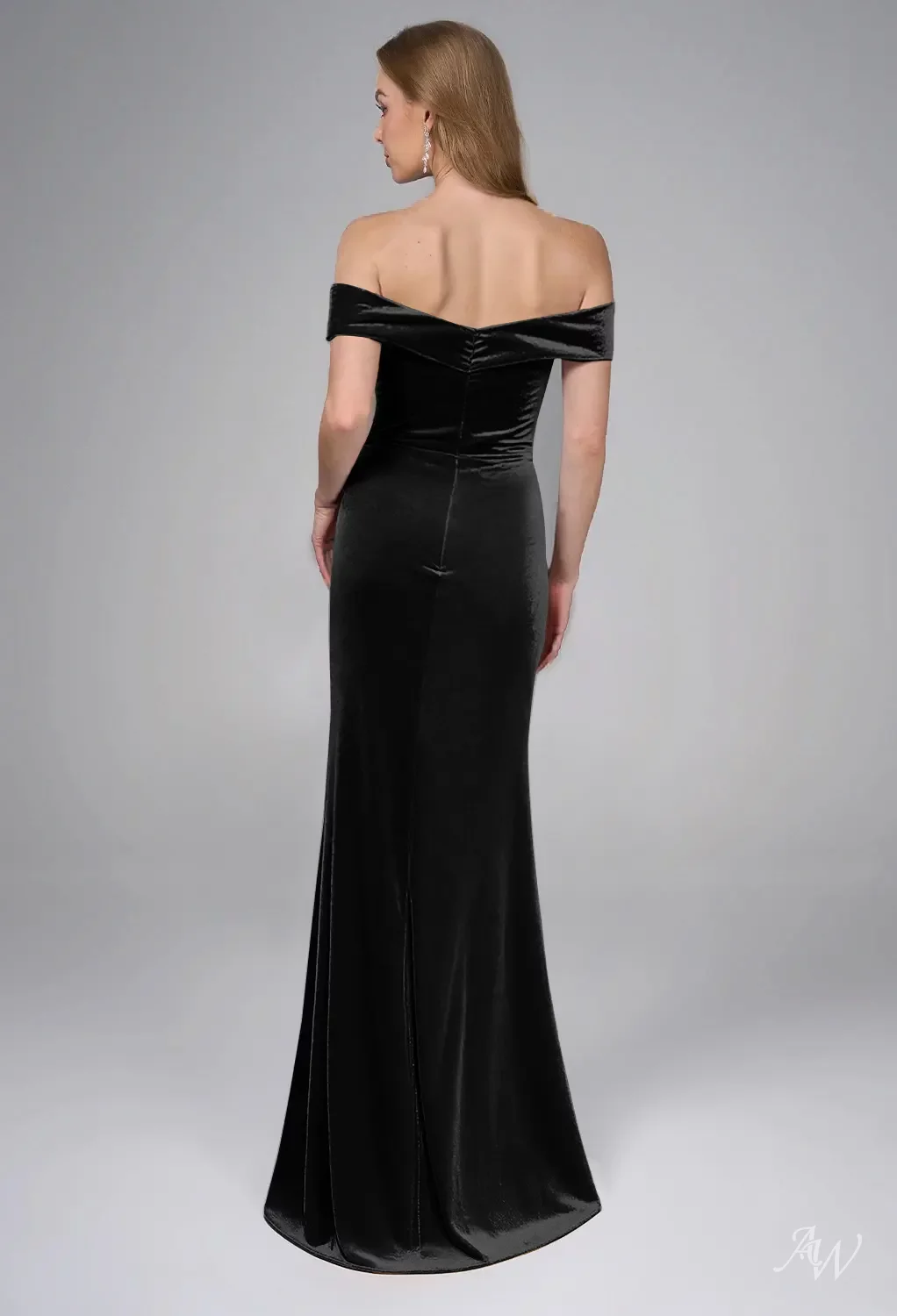 AW.Bridal Mermaid Sweetheart Neckline Floor Length Off the Shoulder Wedding Guest Dresses Dress Black Size 18