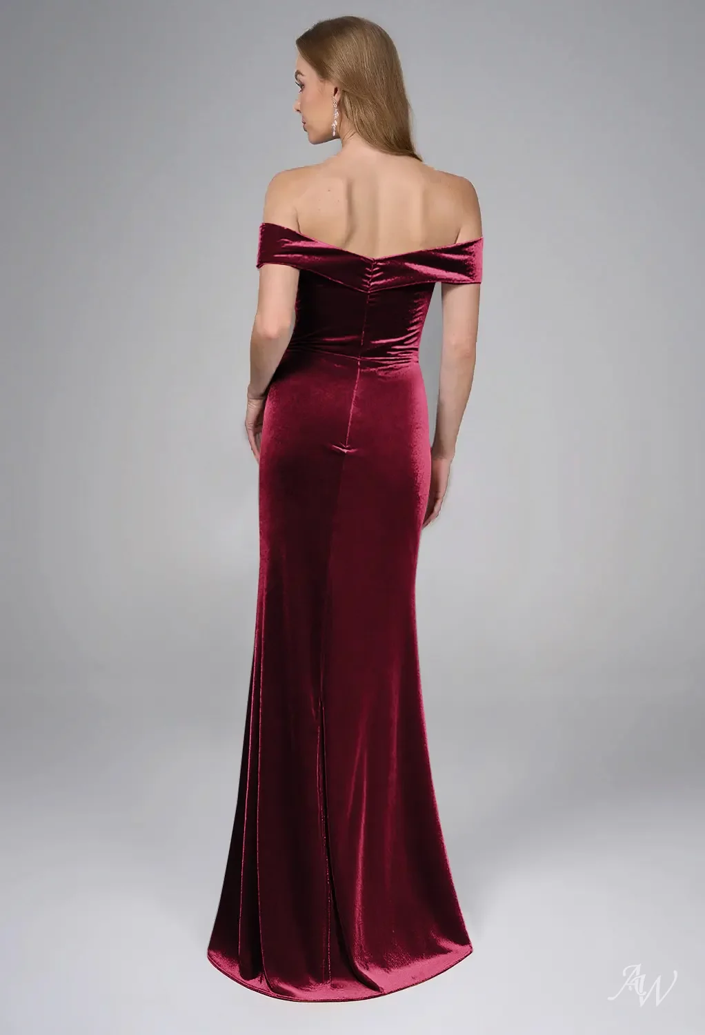 burgundy and gray bridesmaid dresses US24W / Burgundy