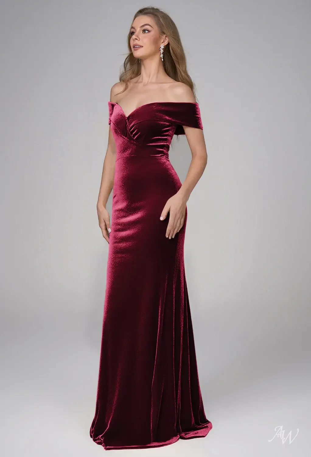 burgundy and gray bridesmaid dresses AW.Bridal Mermaid Sweetheart Neckline Floor Length Off the Shoulder Wedding Guest Dress Size 18 Mirroir - Carnation Pink supercat:variants_done Straps Sleeves Size:XS (AU6)