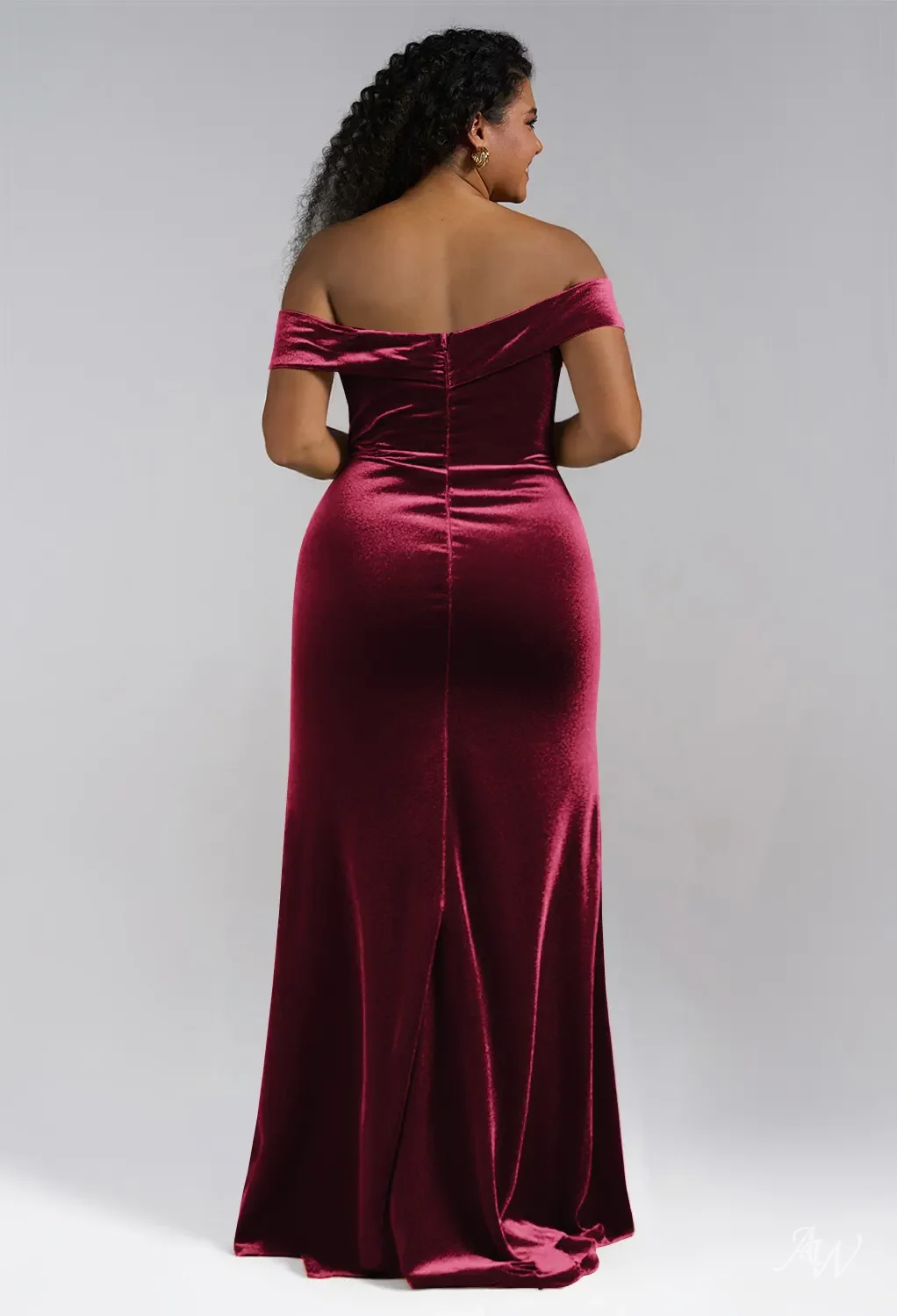 AW.Bridal Mermaid Sweetheart Neckline Floor Length Off the Shoulder Wedding Guest Dresses Dress Burgundy Size 6