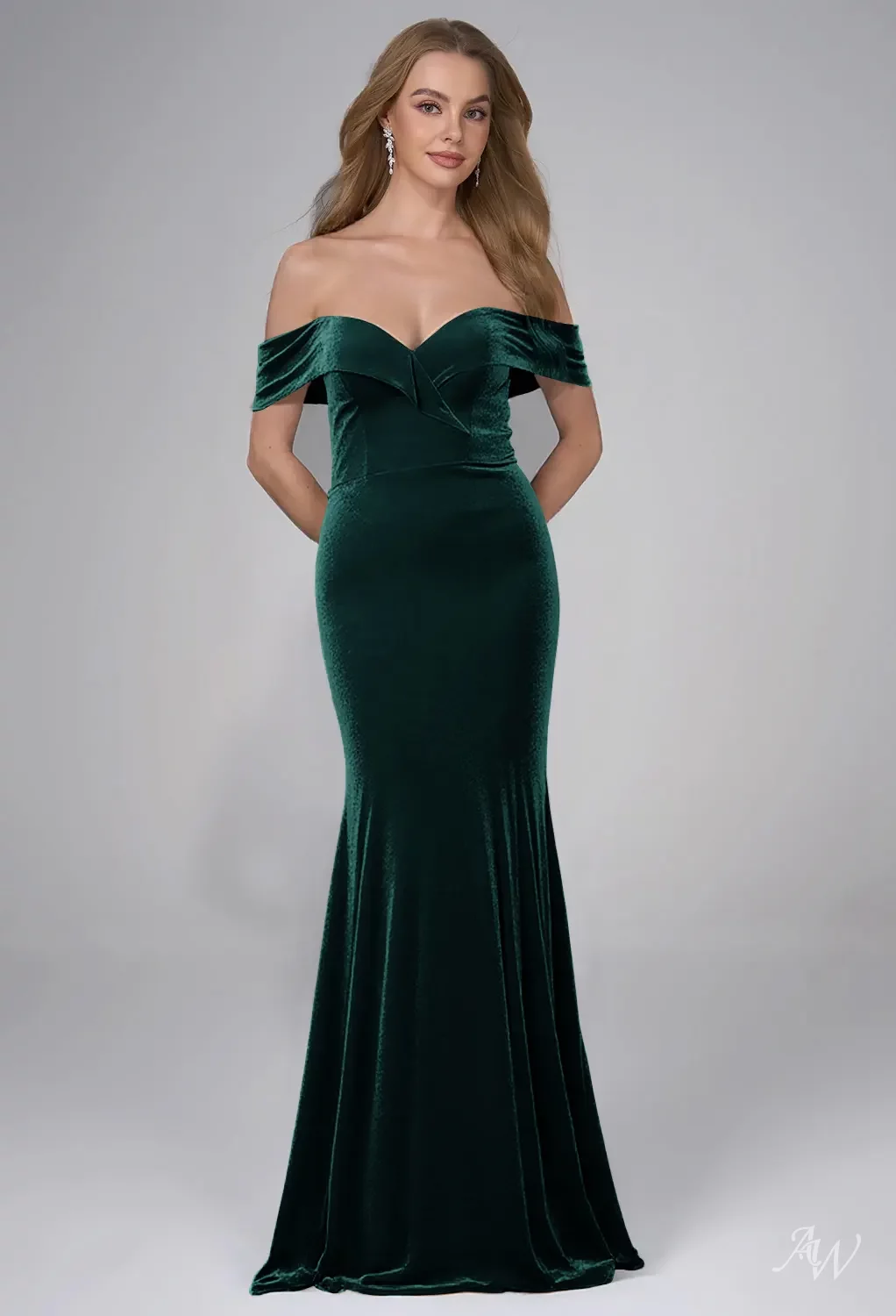 hunter green evening dress Hunter Green / Custom Size – Bellapromdress main image 0