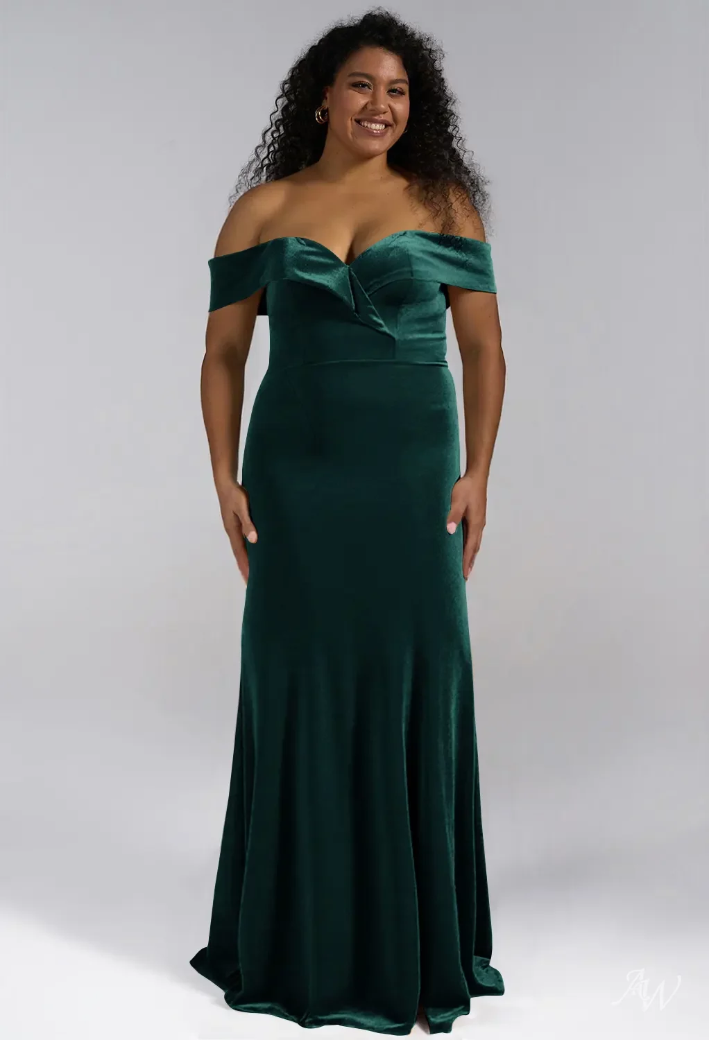 AW.Bridal Mermaid Sweetheart Neckline Floor Length Off the Shoulder Long Bridesmaid Dresses Dress Hunter Green Size 6