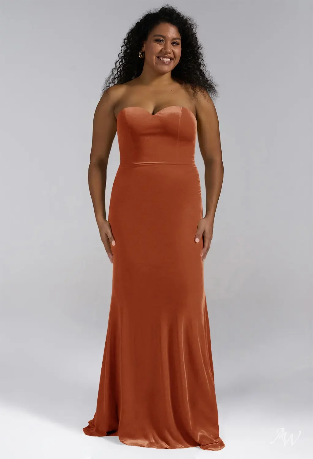 strapless open back dress Burnt Orange Bridesmaid Dresses A-Line Short Sleeves V Neck Sequined Empire Waist Long Chiffon Bridesmaid Dresses main image 1