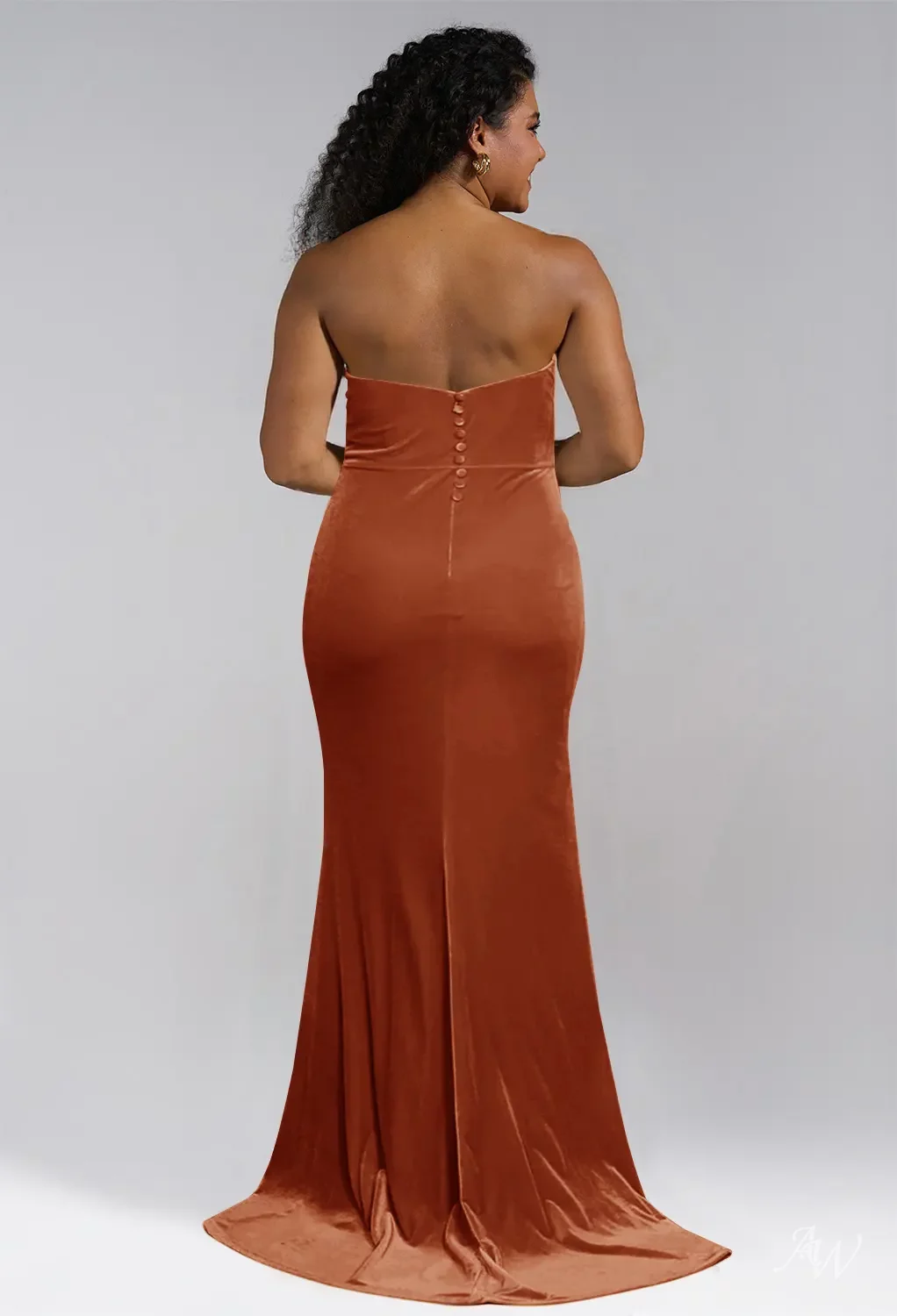 open lace back dress Burnt Orange Satin Mismatched Off Shoulder Long Cheap Mermaid Bridesmaid  Dresses, MRB0333 main image 1