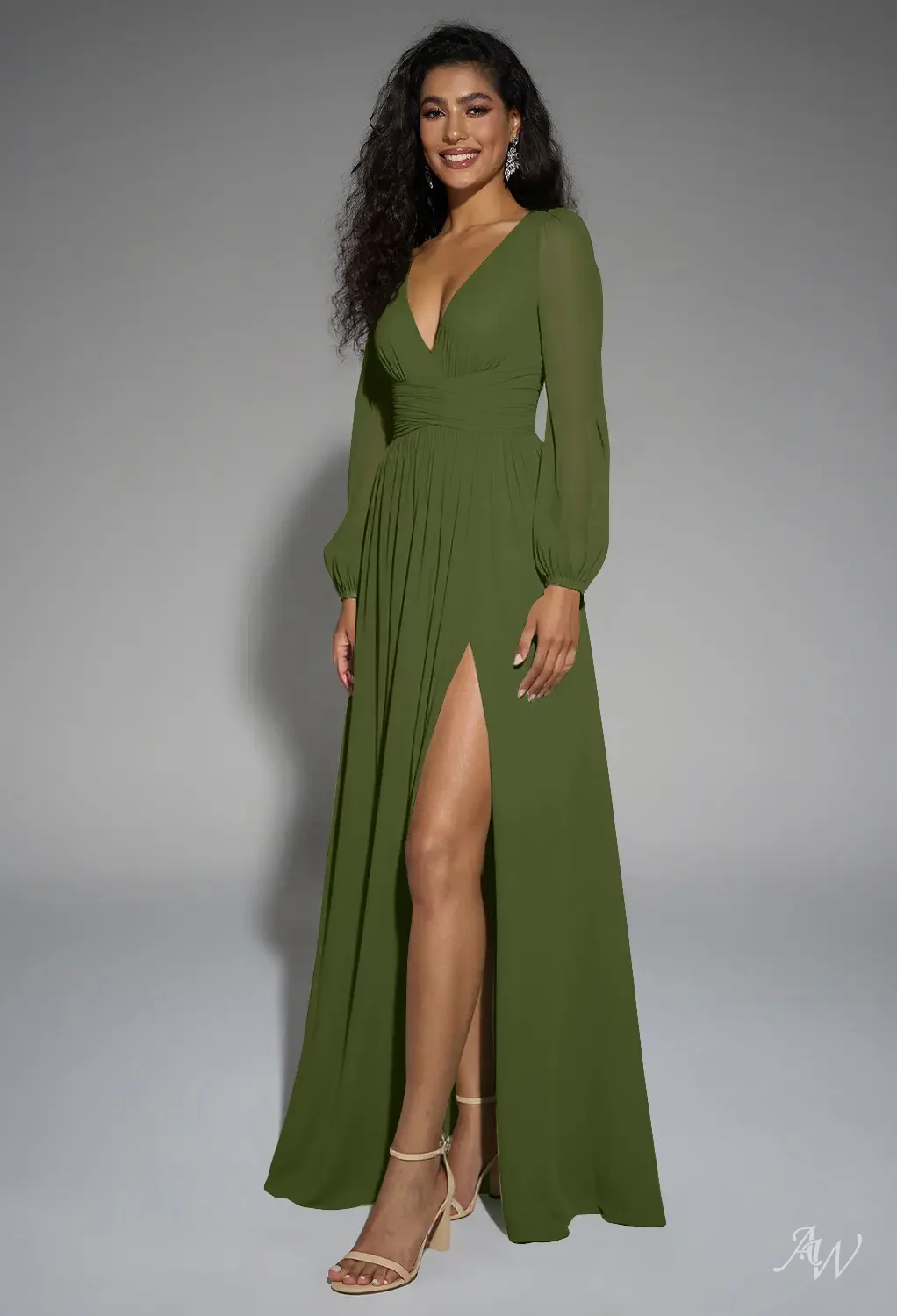 AW Elspeth Green Olive Bridesmaid Dresses | AW.Bridal