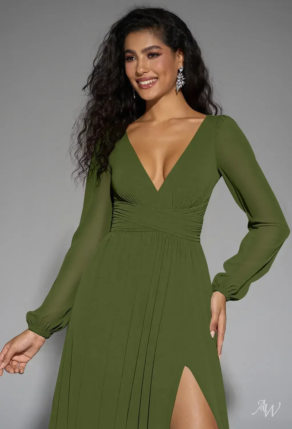 AW Elspeth Green Olive Bridesmaid Dresses | AW.Bridal