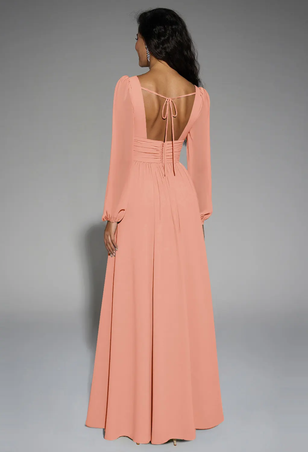 peach long sleeve bridesmaid dresses Pink Color:Tan 16inch)Dresses Length Web Collection: Plus Miu Miu Natte Wool