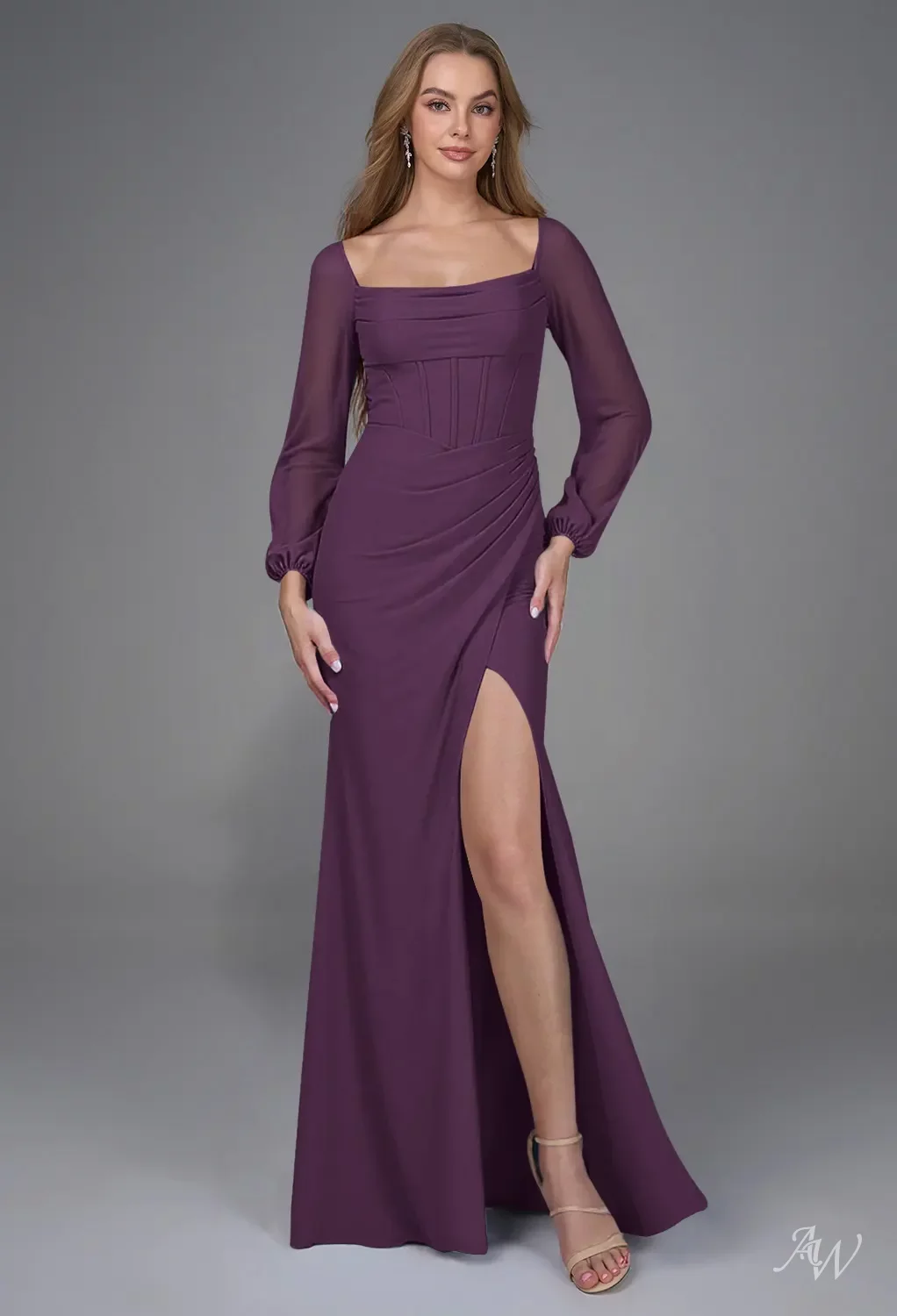 purple and champagne bridesmaid dresses Purple and gold bridesmaid dresses