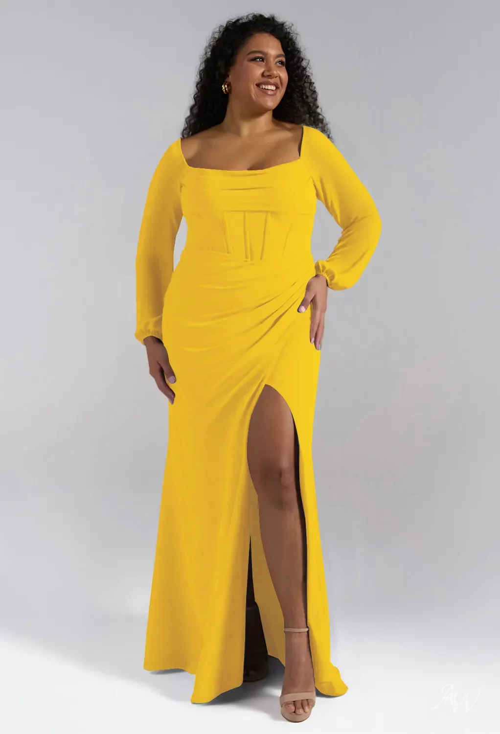 chinese dress ladies Zapaka Women Yellow Formal Dress A-Line Round Neck Pleated Mother of Bride Dress with Short Sleeves, Yellow / US8