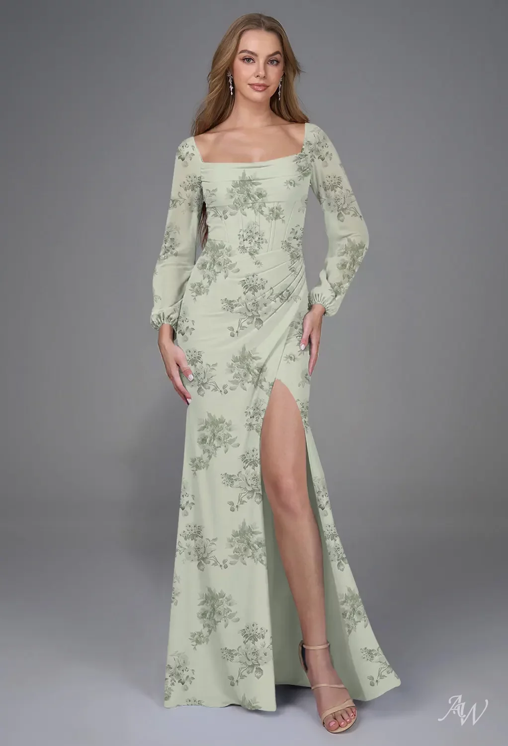 AW Kirsten Pistachio Green Penoy Bridesmaid Dresses | AW.Bridal