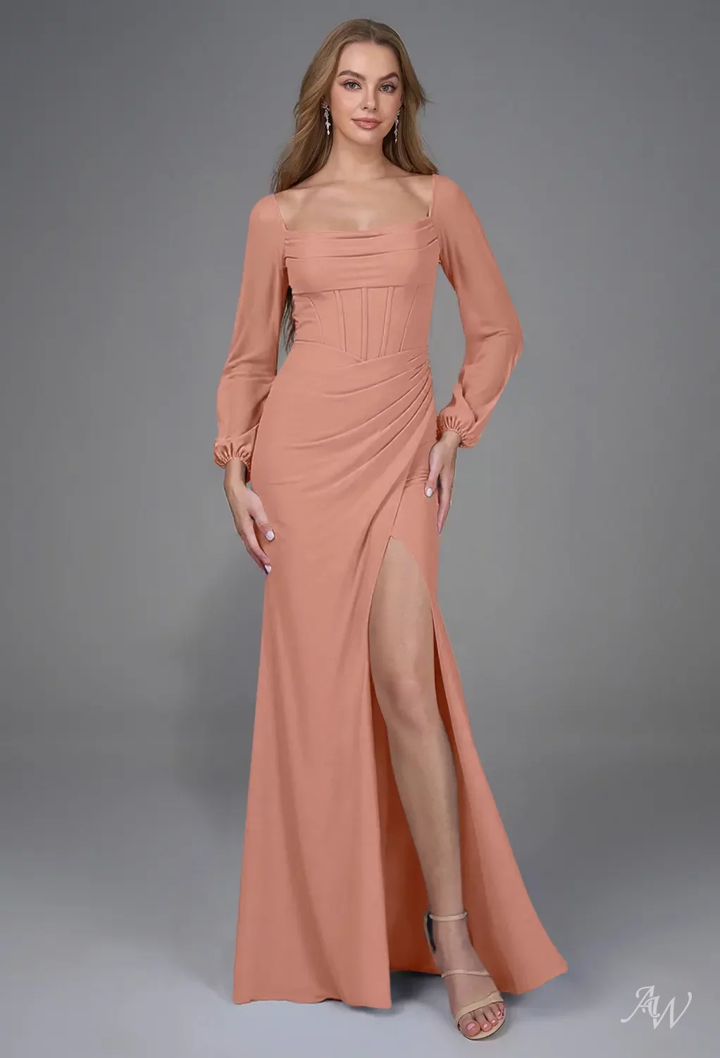 pink bridesmaid dresses long sleeve Fashion Pink Sheath Jewel Lace Knee Length Long Sleeve Bridesmaid Dresses,  MB189
