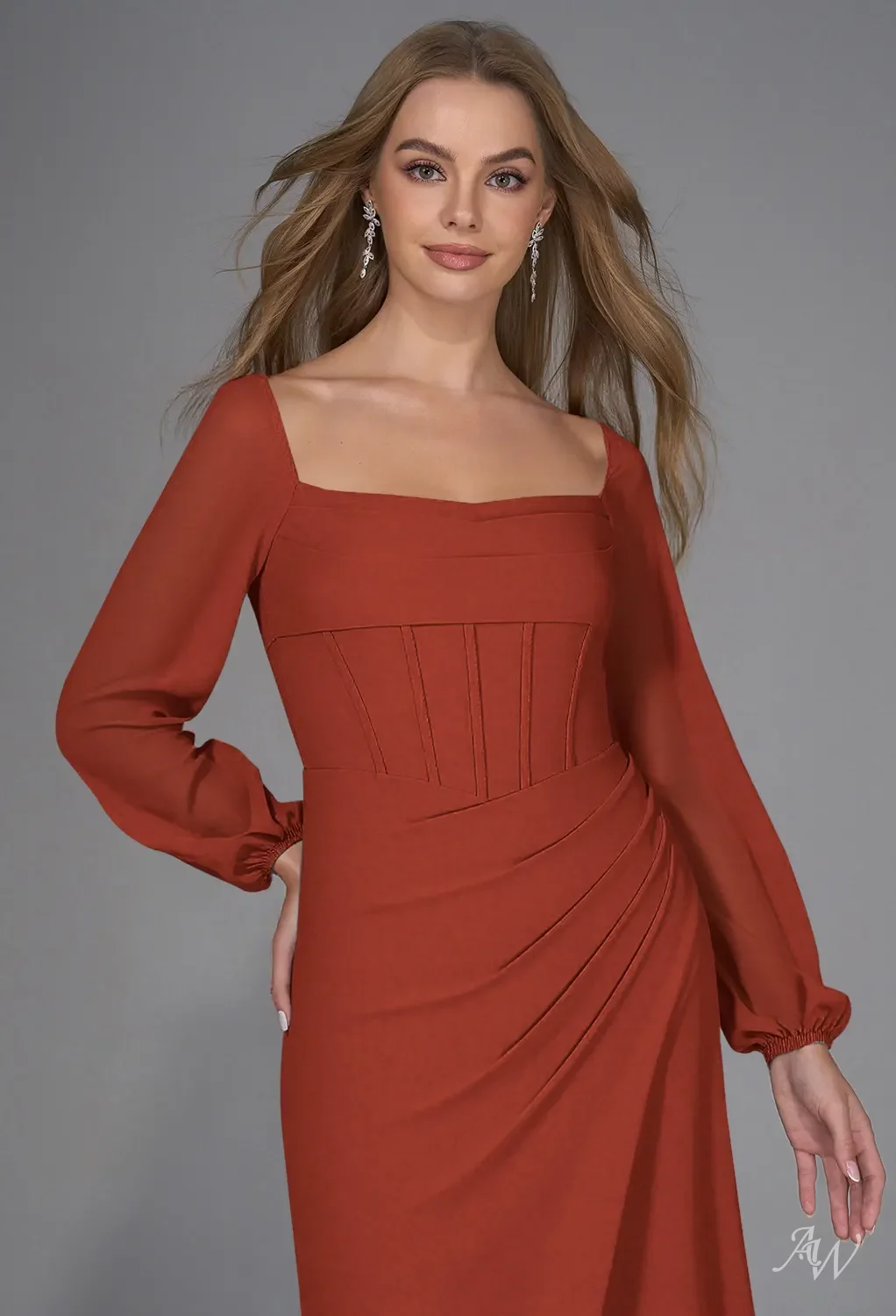 knee length dresses for ladies Two Piece Pink Lace Satin Long Sleeve Homecoming Dresses Short Prom Dress,  MH272 main image 0