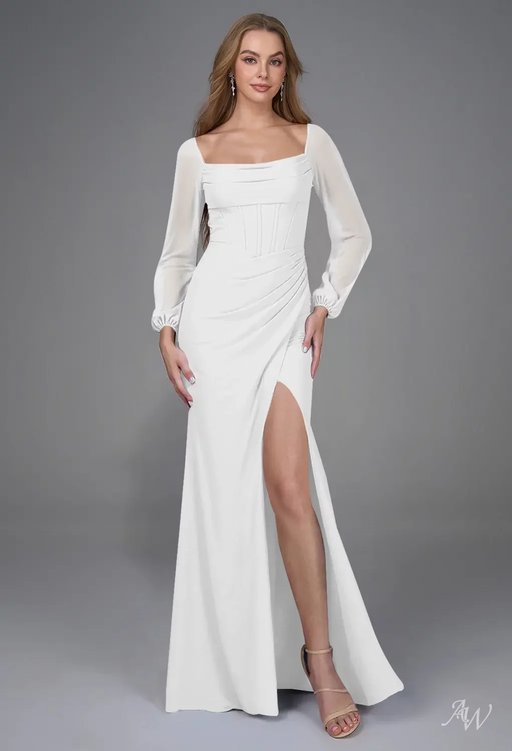 white flared dress Ayla Cotton Fit And Flare Midi / | MESHKI Dents Women's Spotty Tulle season 3 Color:Chestnut unique wedding dress