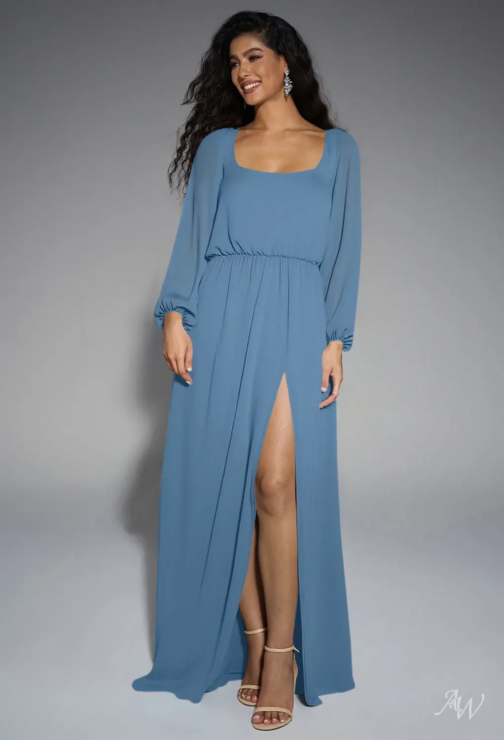 dusty blue bridesmaid dresses long sleeve Dusty Blue Bridesmaid Dresses | Stylish & Elegant
