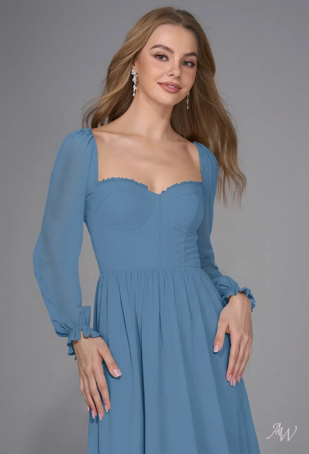 dusty blue cocktail dress Stephanie Wrap Dress 4 / Nautical Navy