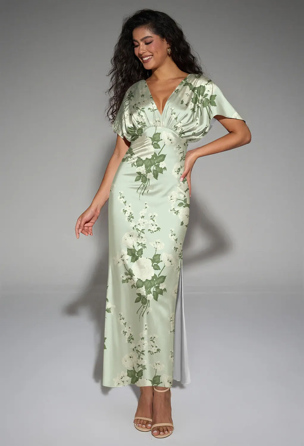 bright holiday dresses Mottled Moss Green classy holiday party dress
