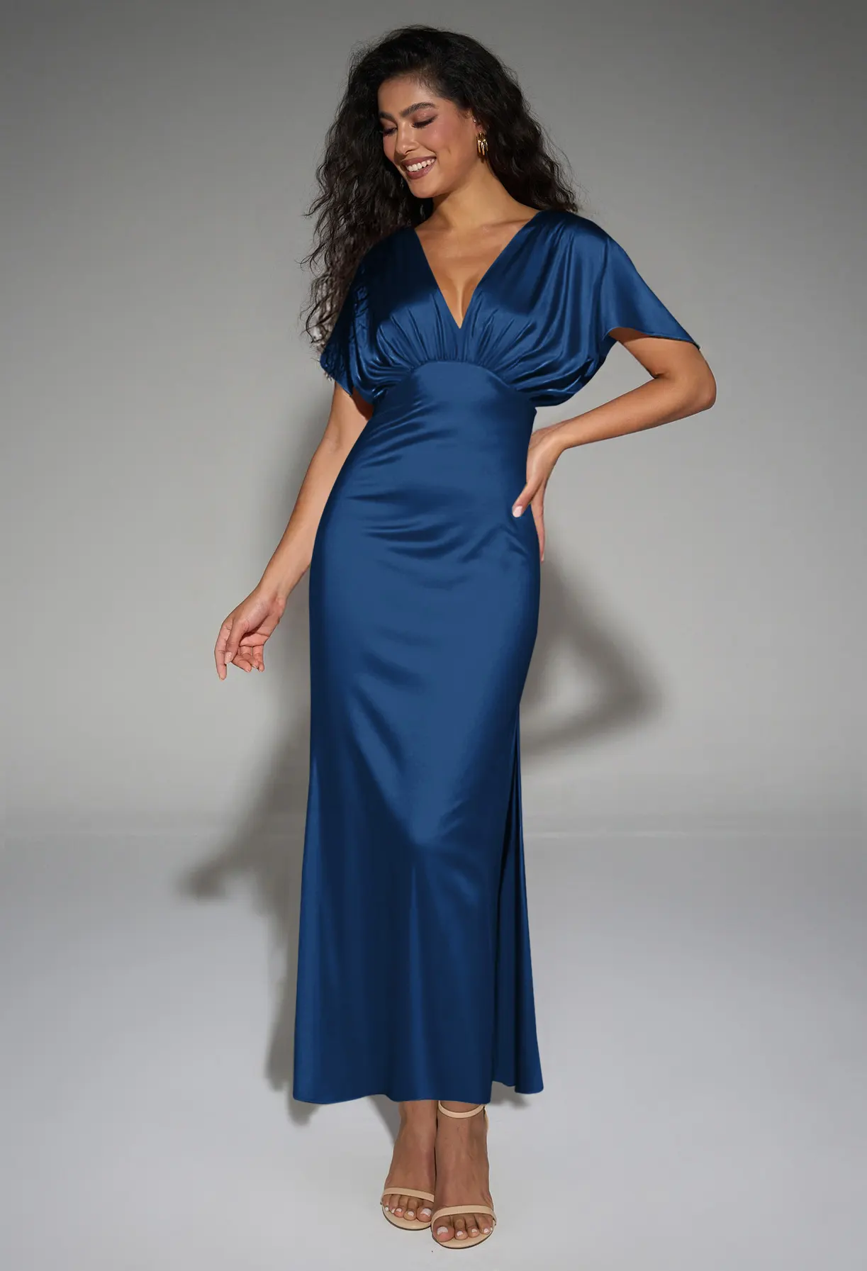 reformation wrap dress Calvin Klein - Sleeveless Color:Delfino Grey Maxi dresses Showered in Brand