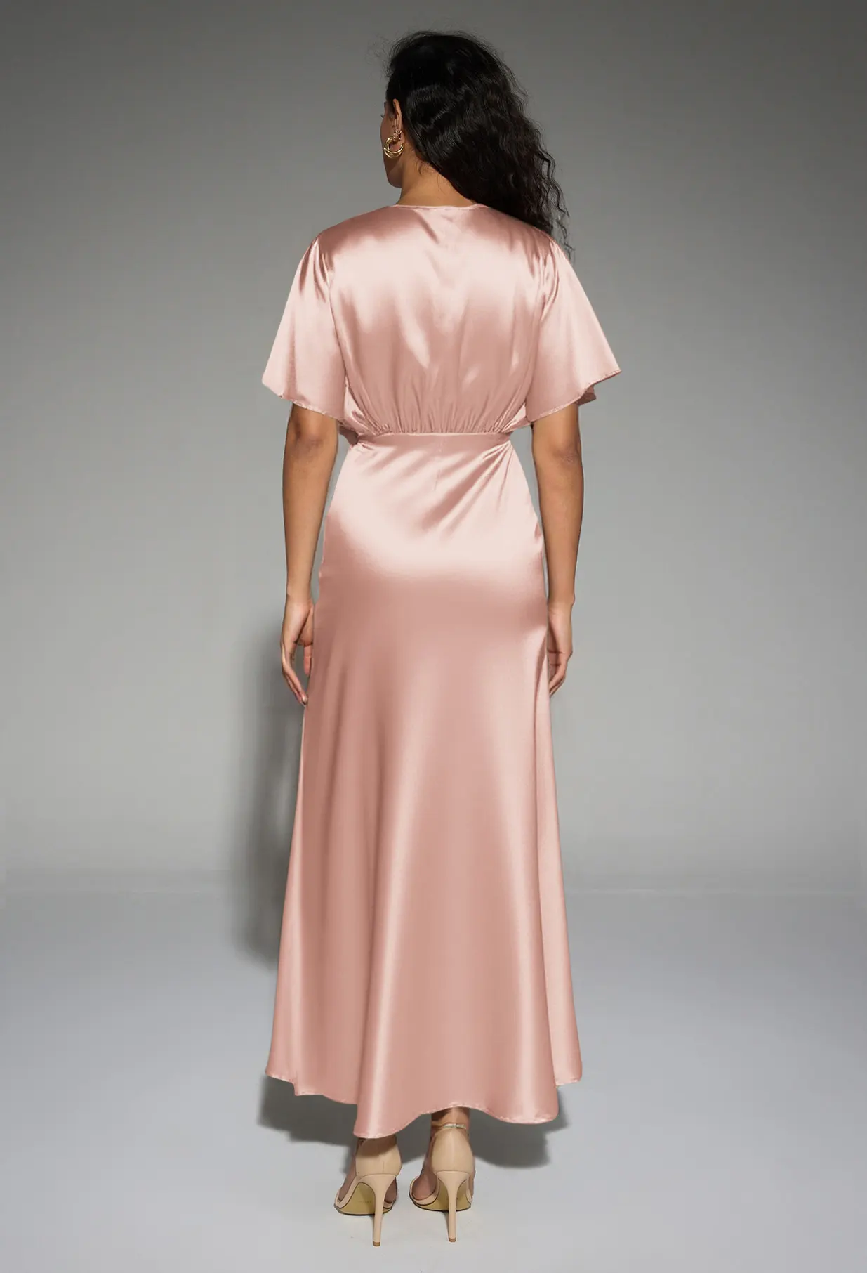 2025 homecoming dresses Pink Floral-Print Midi Party Dress with Shoulder Ties Pink Floral / XSmall main image 1