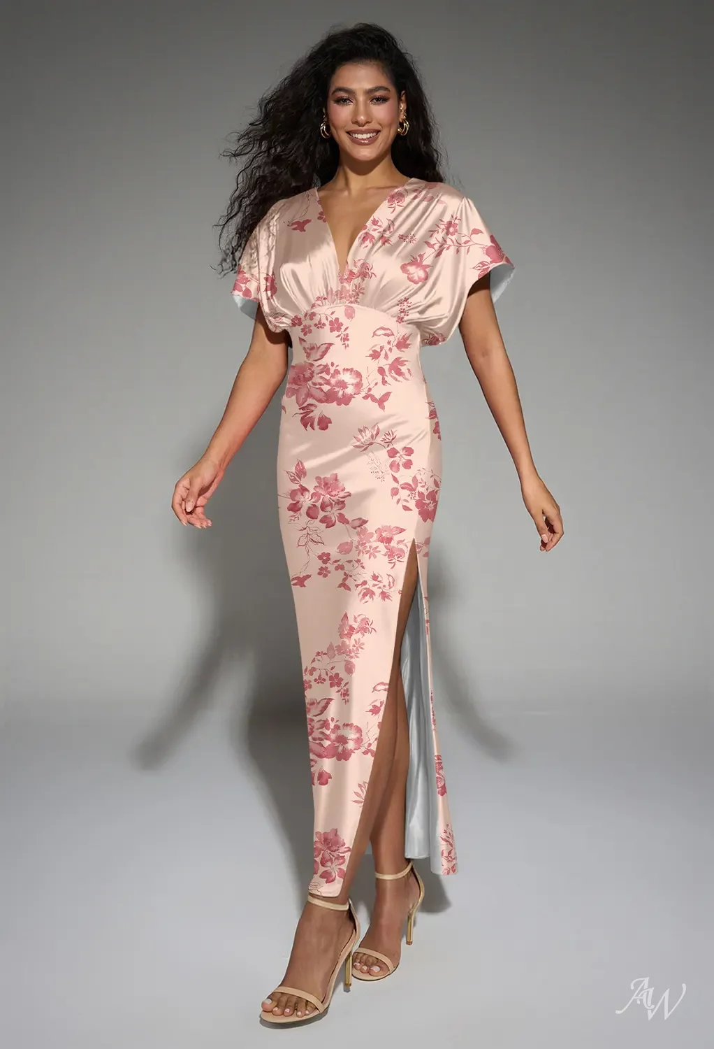 pink cherry dress On Top Satin Mini - Pink/combo complemented by a button closure at the back neck for added detail Love Shack Fancy- Nerida Dress-