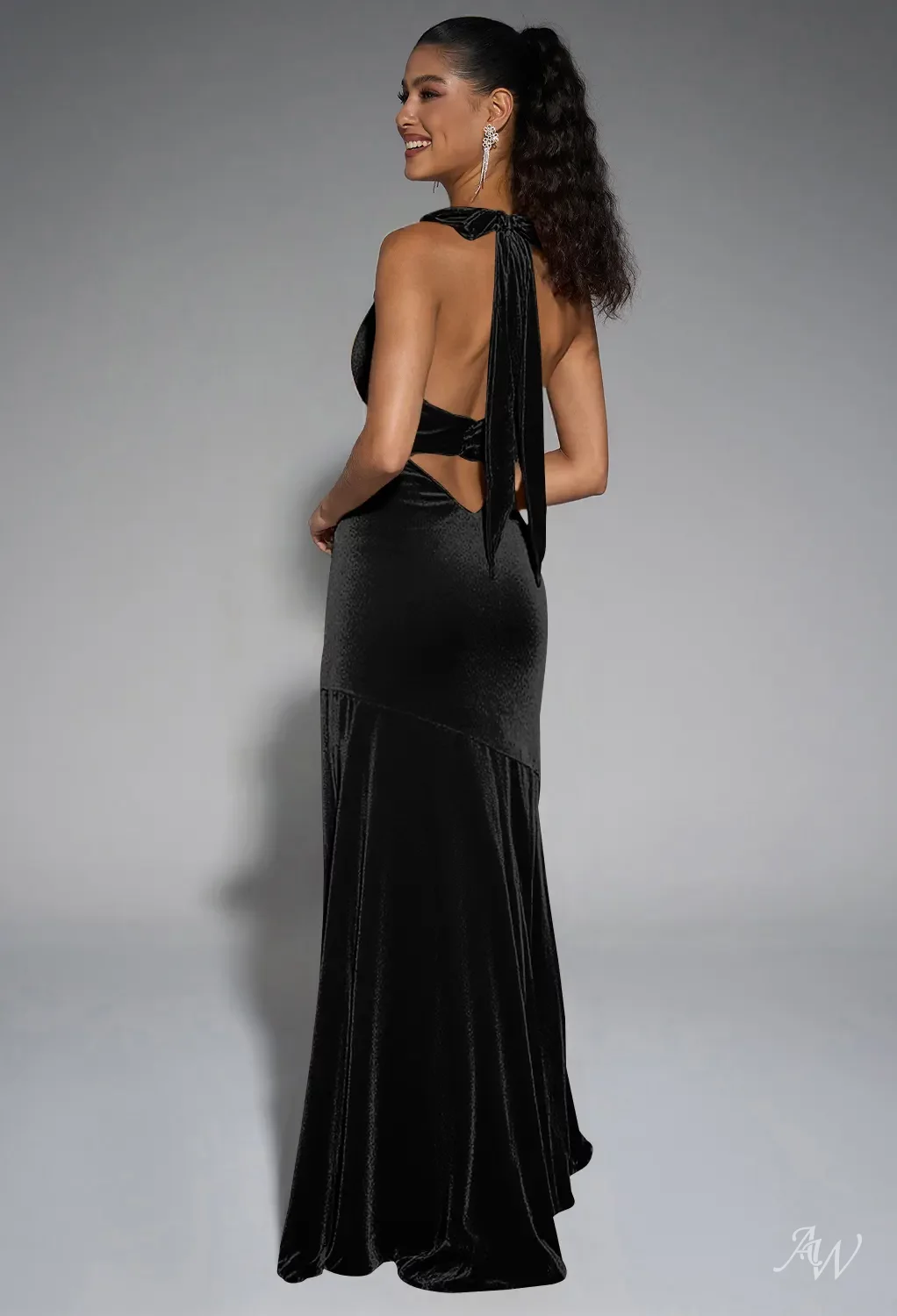 black bridesmaid dress halter Tilly Satin High Neck Bridesmaid Dress main image 0