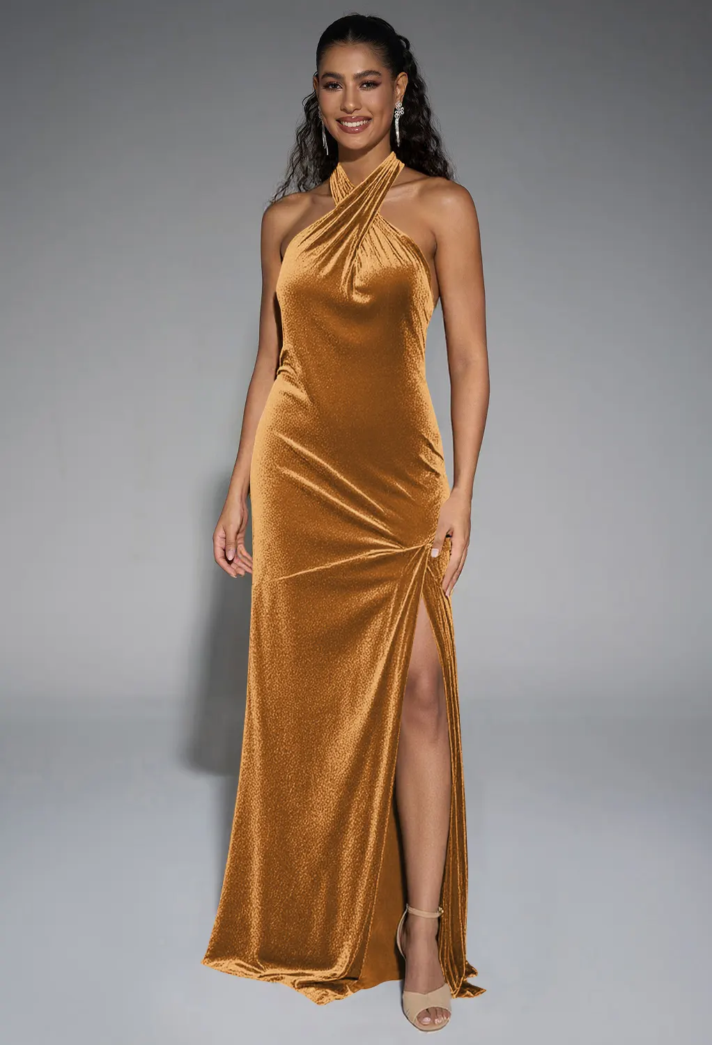 slim fit dress slacks Simple Gold Long Bridesmaid Dresses Spaghetti Strap Wedding Party Dres –  Viniodress