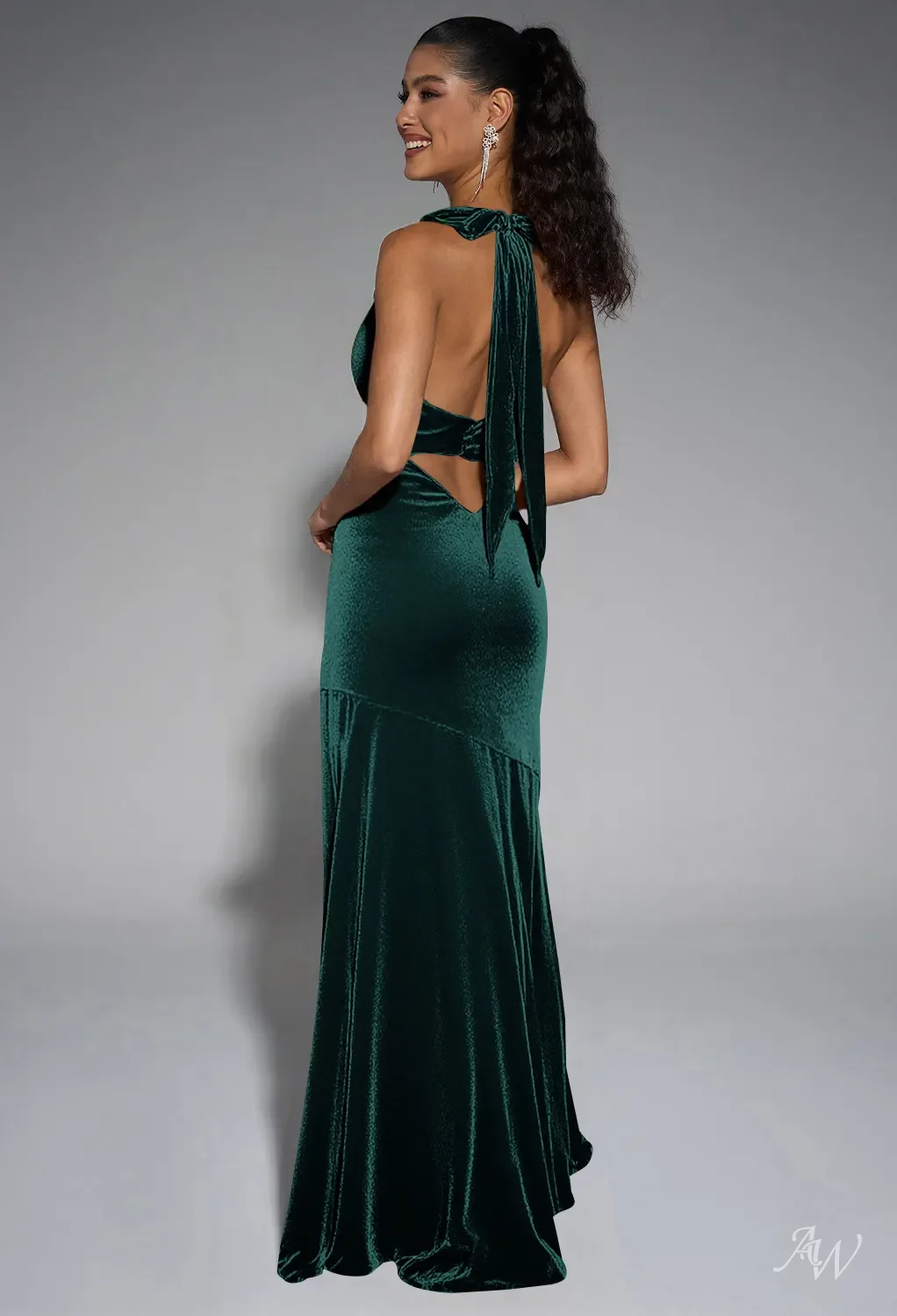hunter green halter dress Hunter Green Halter Neck Smocked Maxi Dress