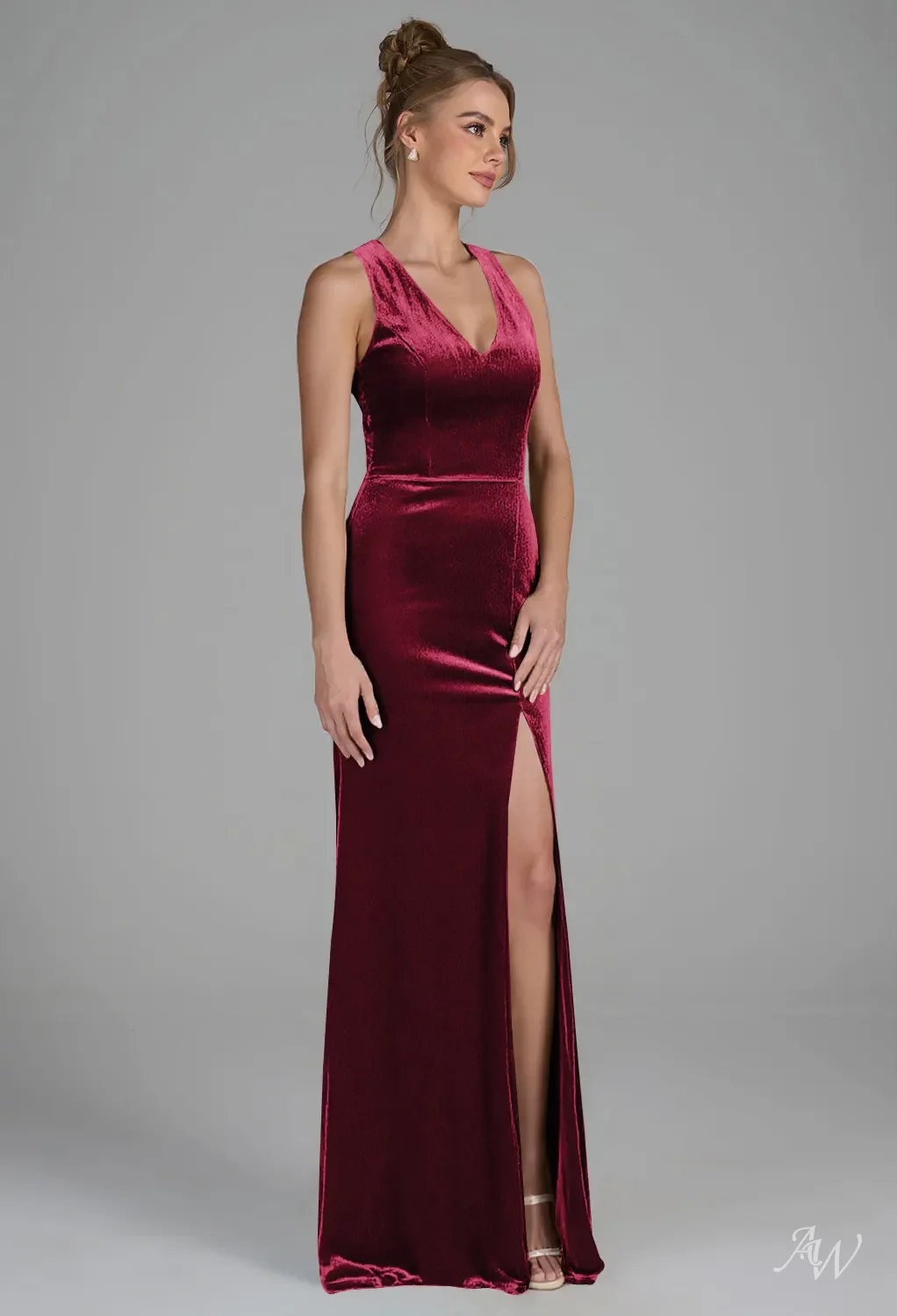 burgundy and gray bridesmaid dresses Burgundy Bridesmaid Dresses