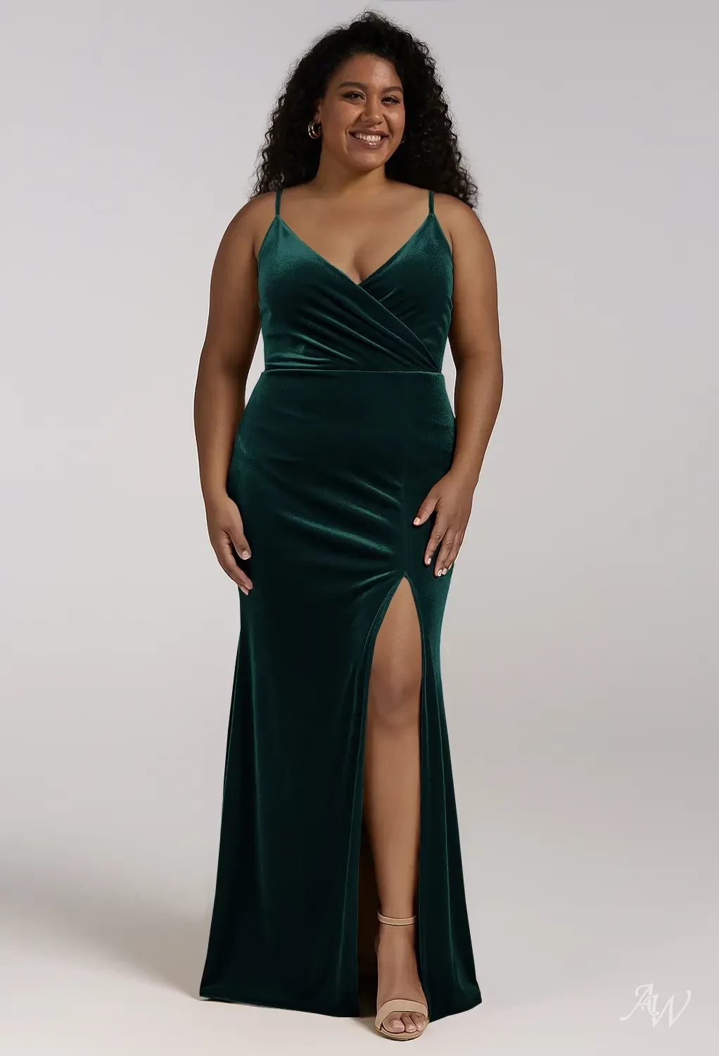 green dress karen Green Figure Form Bandage Asymmetric Strap Knit Midi Dress