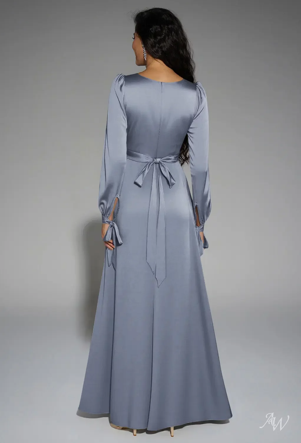 princess polly baby blue dress AW Rose Dress, Dark Navy Satin Charmeuse Floor Length Square Neckline  Bridesmaid Dresses
