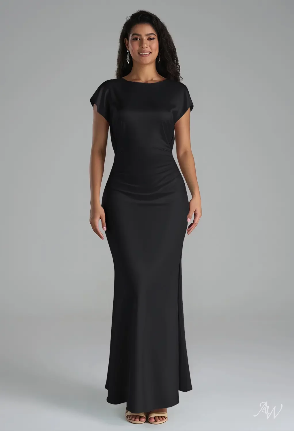 formal midi dresses with sleeves La Femme
