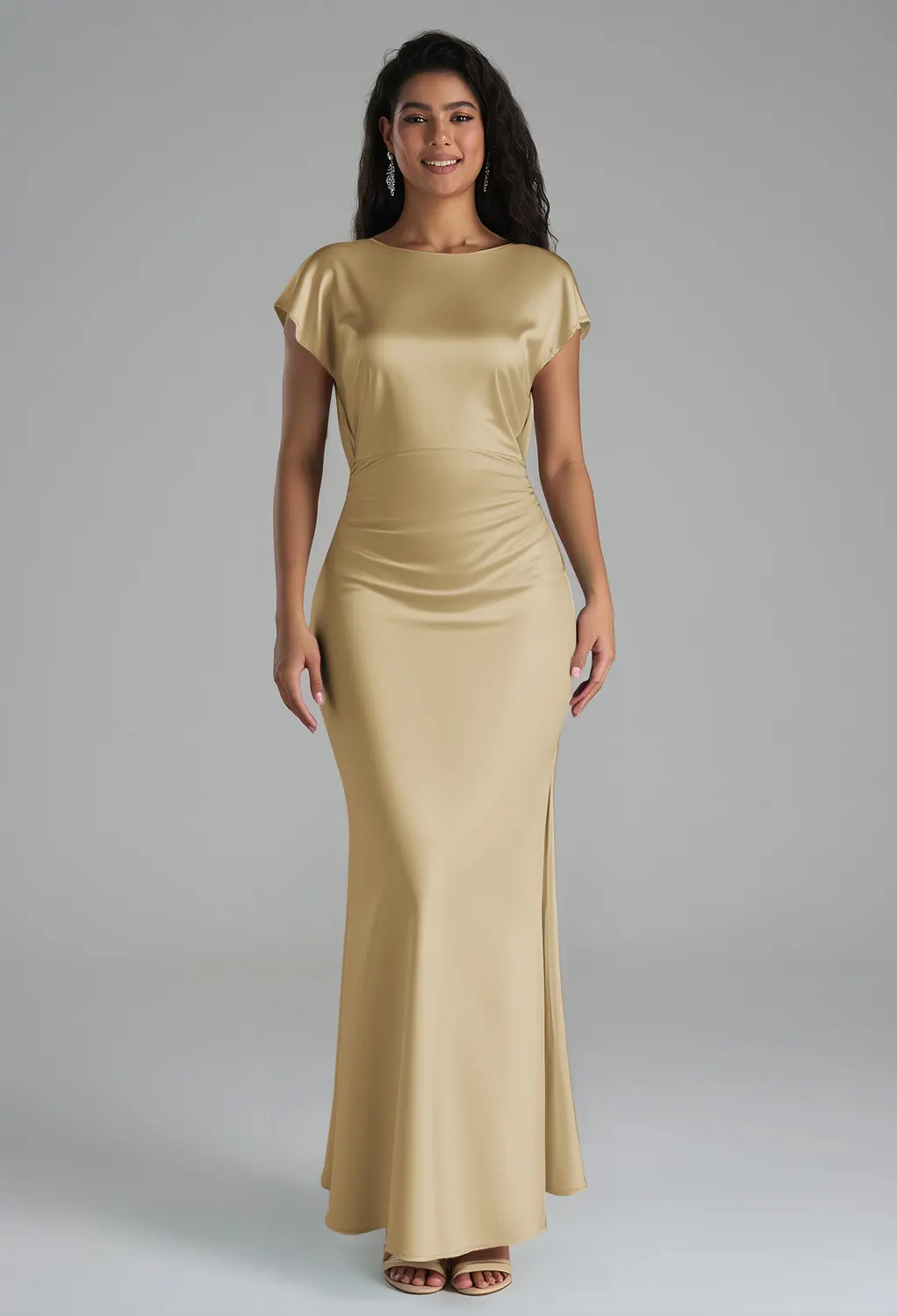 slim fit dress slacks Gold Detailed Strapless Ball Gown main image 1