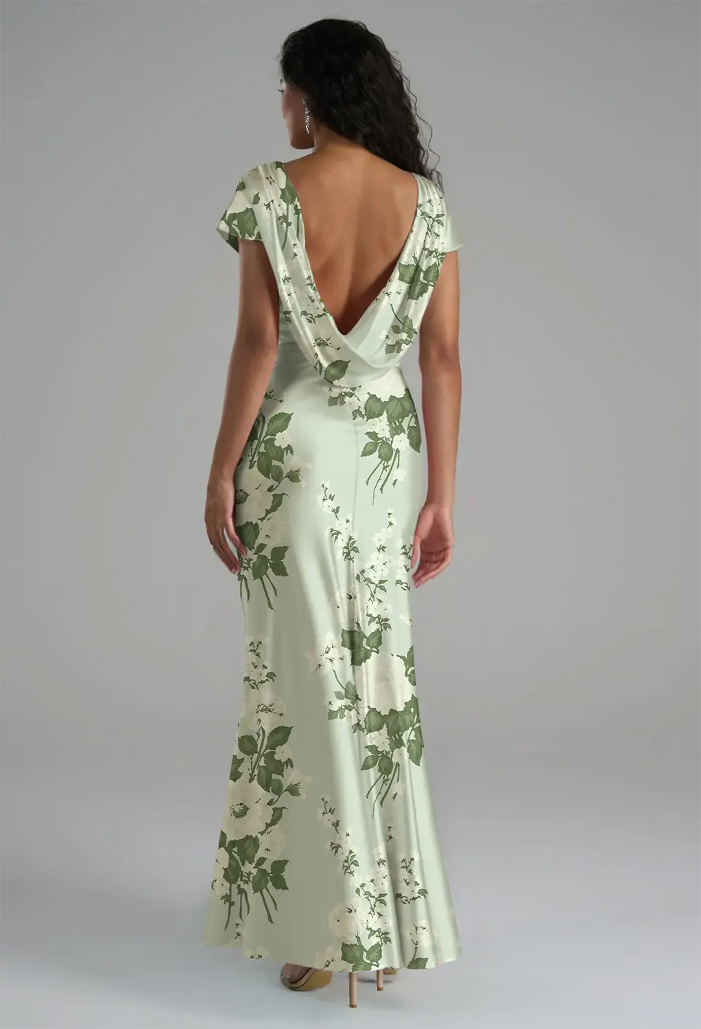 Mottled Moss Green, Green Floral Bridesmaid Dresses | AW.Bridal