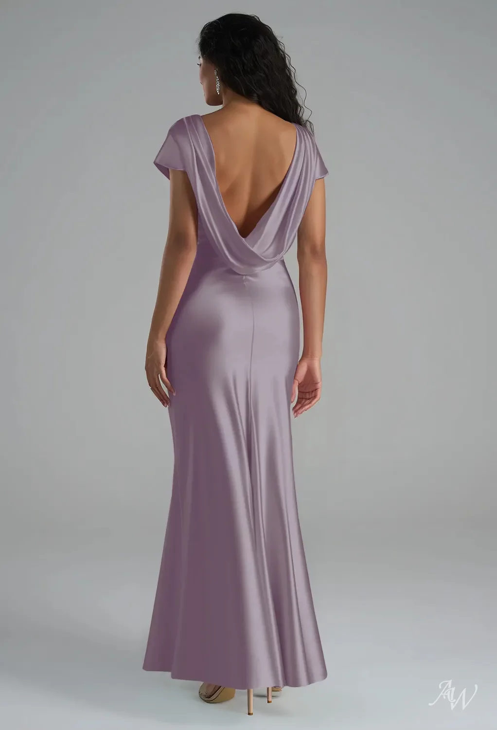 open lace back dress A-Line V-Neck Floor Length Chiffon Sleeveless Bridesmaid Dress COCOMELODY CB0413, Vermilion