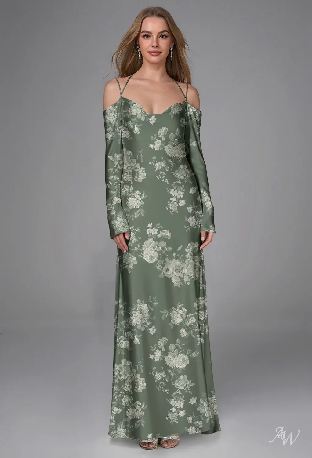 trumpet bridesmaid dresses Plus Size Sage Green One-Shoulder Mermaid Bridesmaid Dress COCOMELODY CB0798, Veiled Rose main image 0