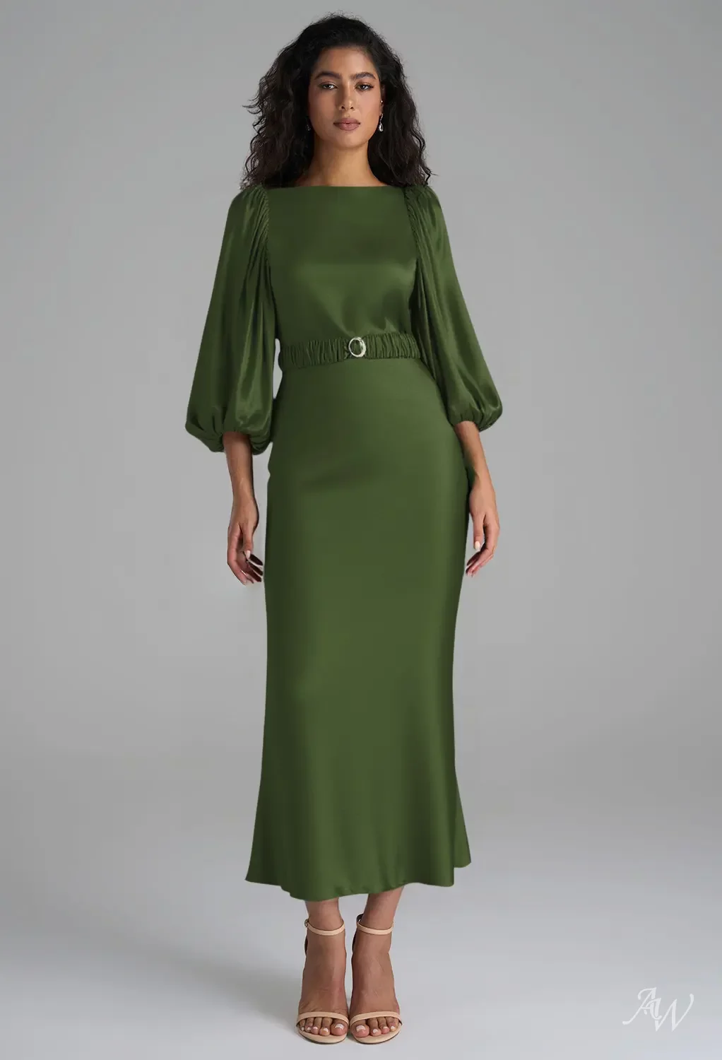 olive green dress old navy In The Works Olive Green Multi Floral Print Cotton Maxi Dress main image 0
