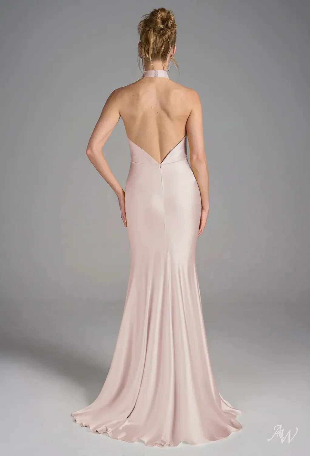 apricot bridesmaid dresses Lydia Cowl Neck Matte Satin Dress Floor Length Elitara Maxi Apricot Bridesmaid Gown
