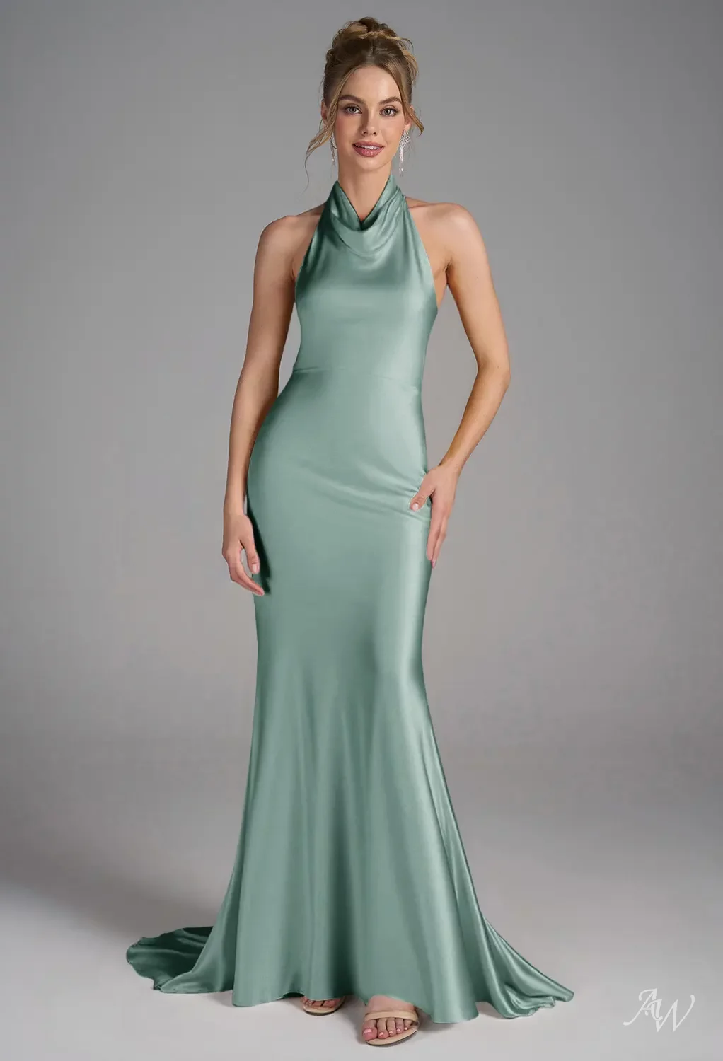 deep sea bridesmaid dresses AW Ellie Satin Charmeuse this dress combines comfort