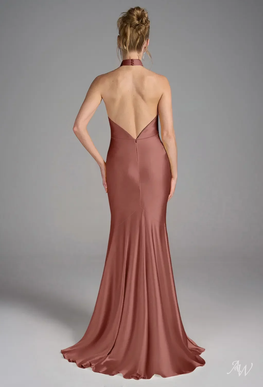 desert rose bridesmaid dresses satin Wedtrend Women Desert Rose Long Bridesmaid Dress With Slit Sweetheart Open  Back – WEDTREND main image 0