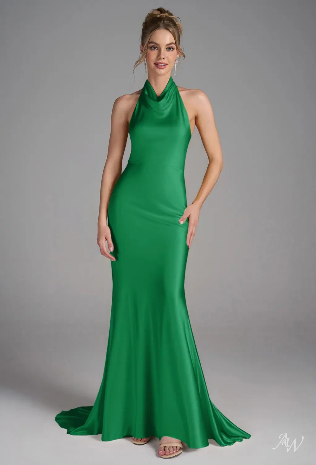 halter neck bridesmaid dress green Tylan Halter Maxi Dress main image 1