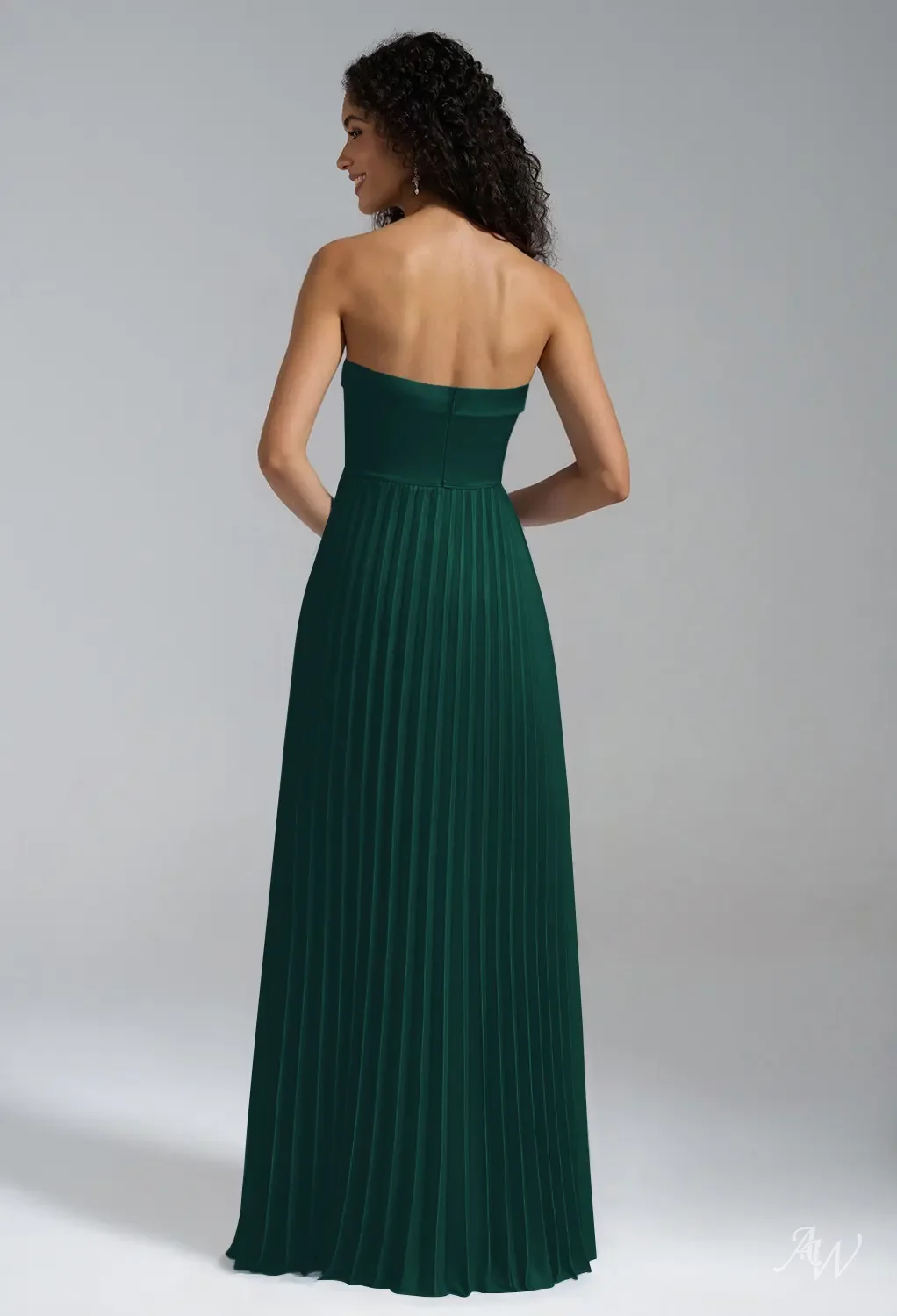AW Valerie Satin Charmeuse Hunter Green Bridesmaid Dresses | AW.Bridal