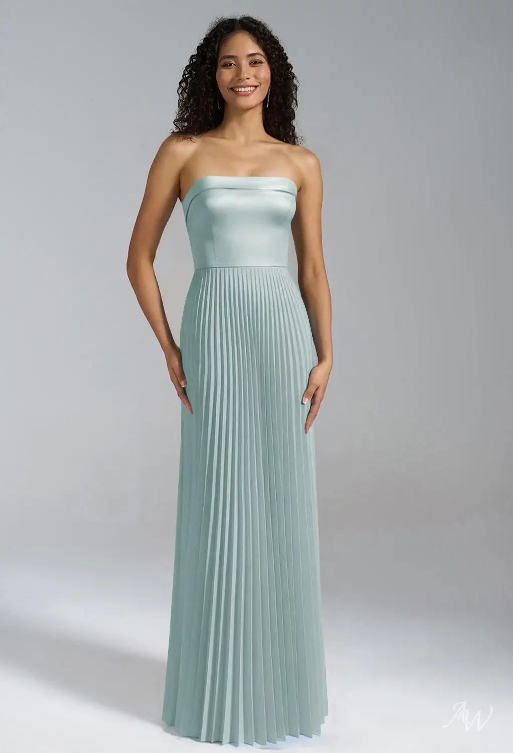 AW Valerie Dress, Dusty Rose Satin Charmeuse Floor Length Straight Neckline Bridesmaid  Dresses | AW.Bridal