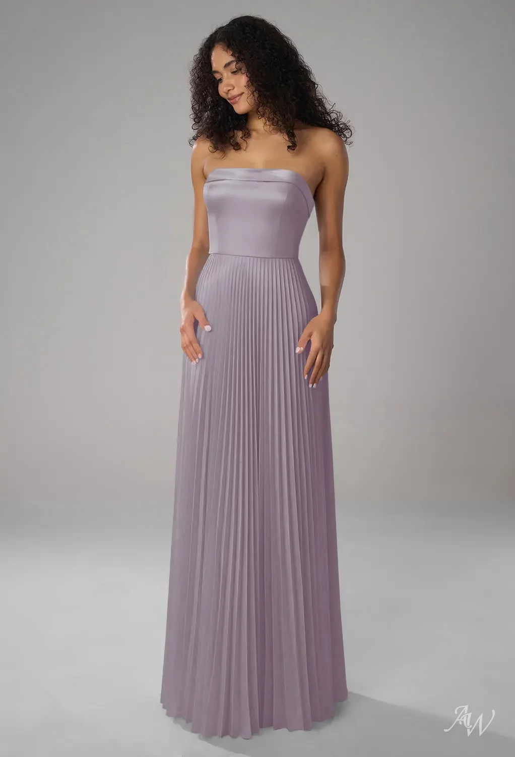 purple grey bridesmaid dresses Off-the-Shoulder Sheath Matte Satin Bridesmaid Dress in Lavender Grey, Lavender Grey / 0