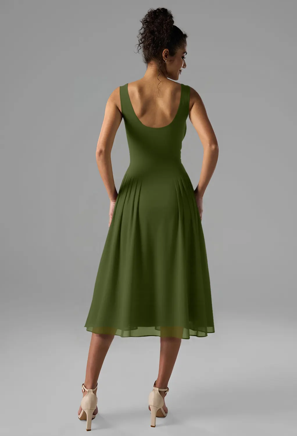 slim fit dress slacks KELSI DRESS GREEN | MIDI DRESS IRELAND main image 1