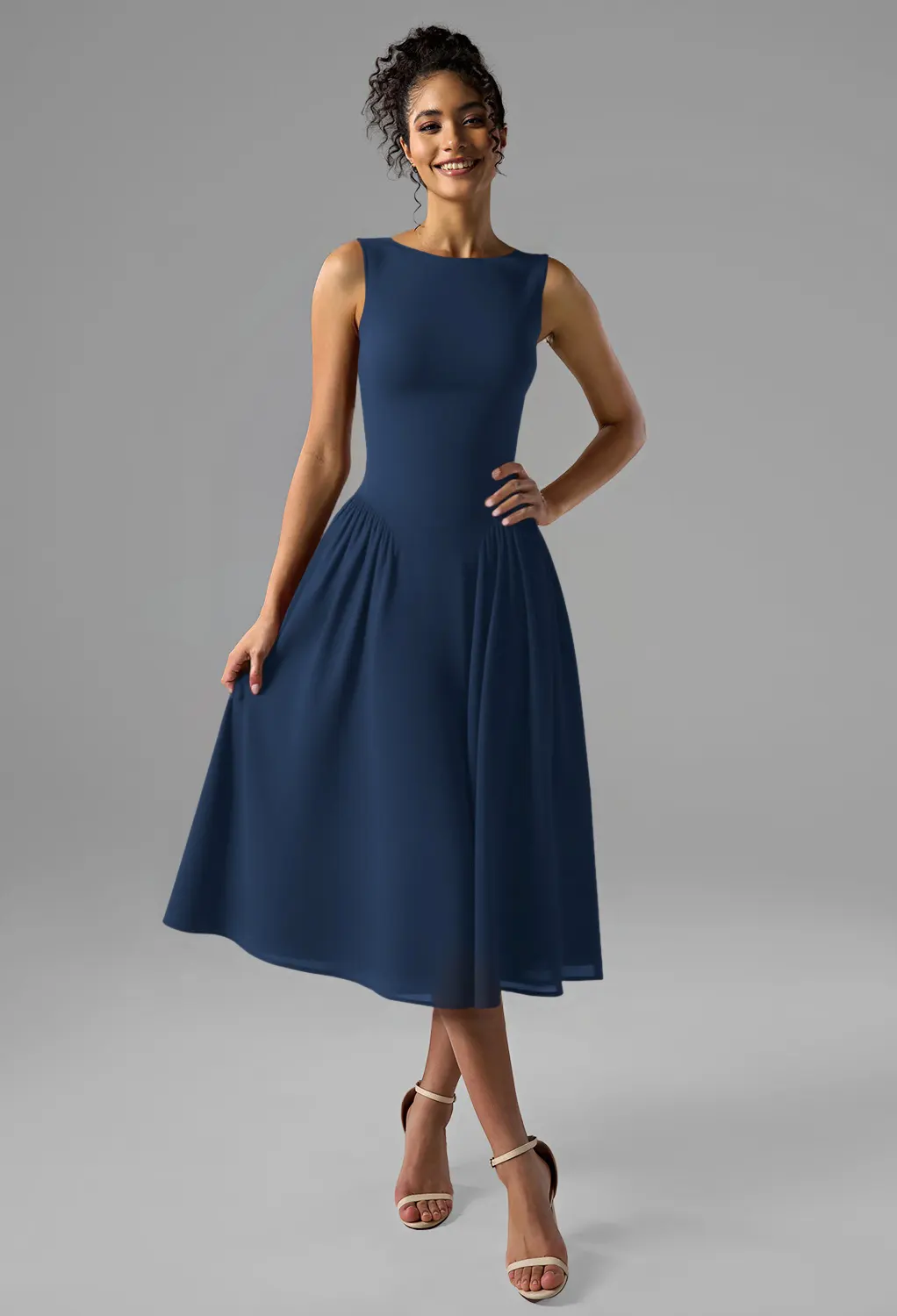 Navy Short Bridesmaid Dresses | AW.Bridal