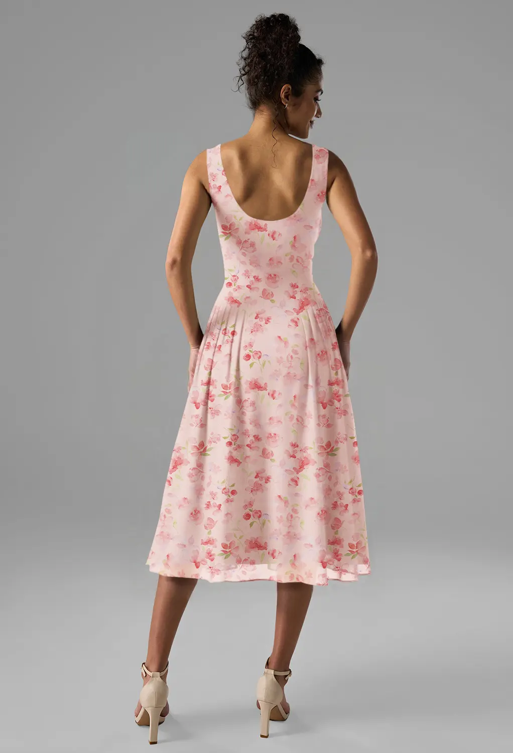 sachin and babi light blue dress 1930s Peach Pink Silk Chiffon Dress and Cape - S/M