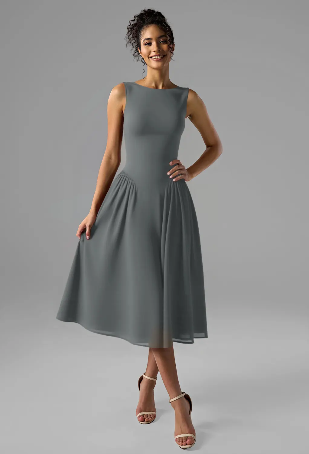 grey cocktail dress for wedding Steel Gray Guest Dresses short grey dress