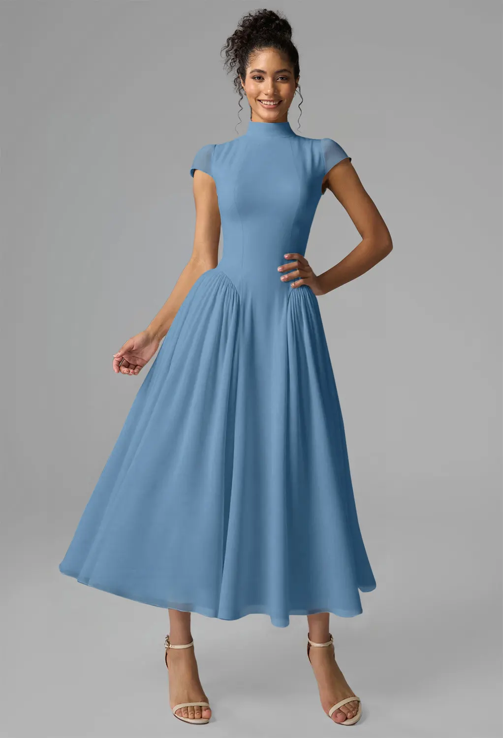 Dusty Blue Wedding Guest Dresses | AW.Bridal